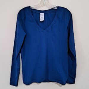 Athleta Women's Long Sleeve Blue Workout shirt running yoga exercise medium